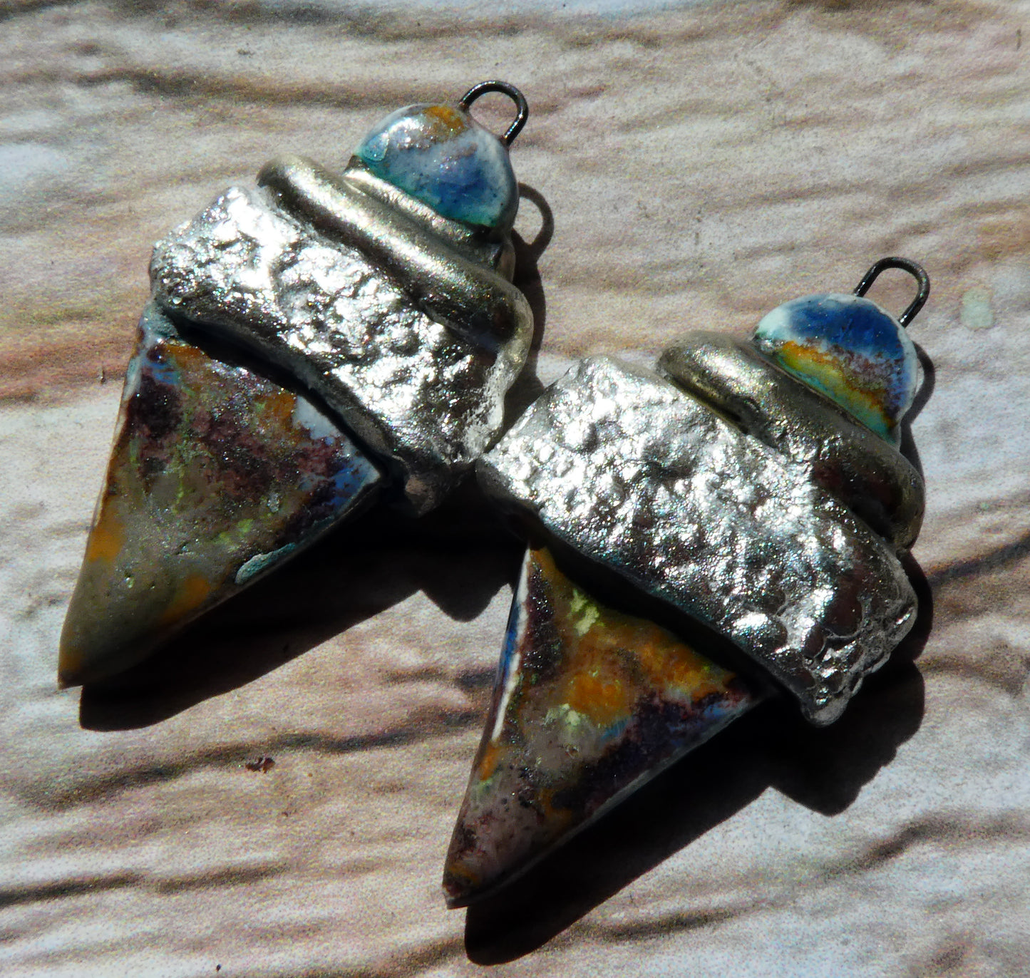 Ceramic Tuareg Inspired Wrapped Dagger Charms - Outer Space