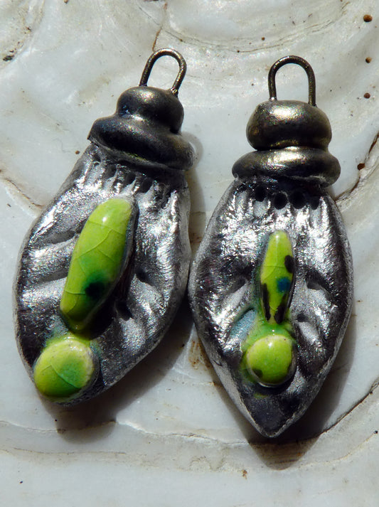 Ceramic Tuareg Inspired Bottle Charms - Lime