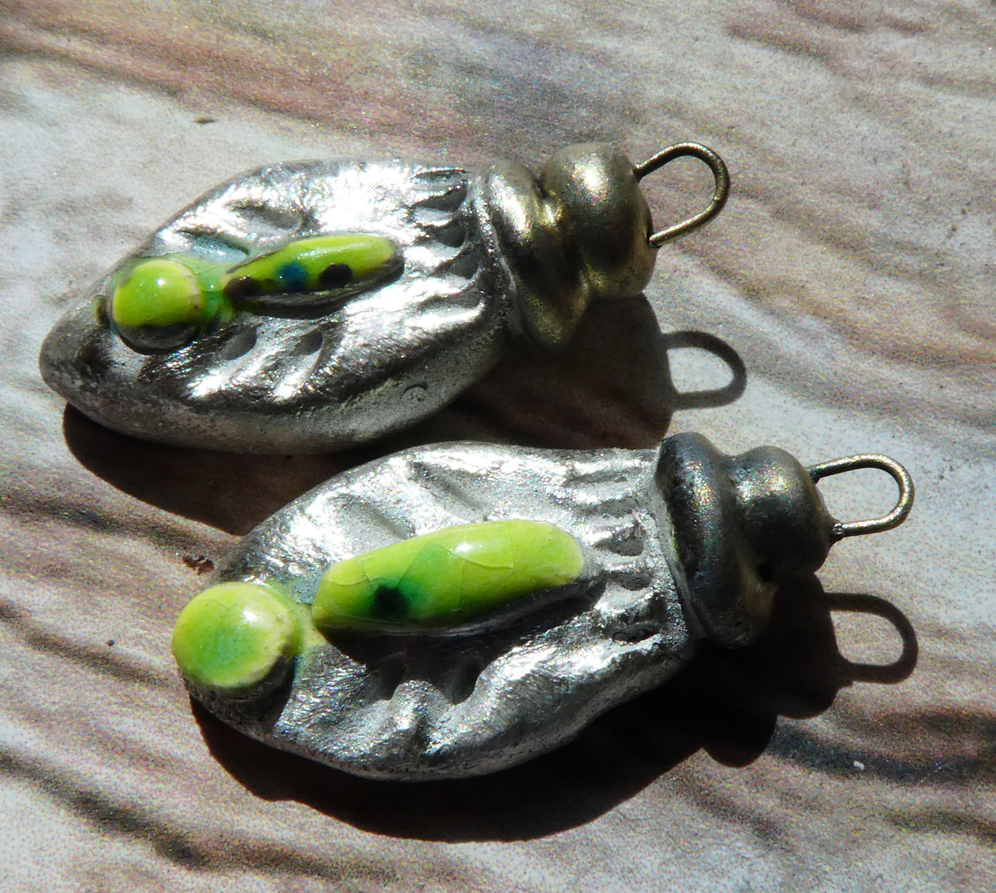 Ceramic Tuareg Inspired Bottle Charms - Lime