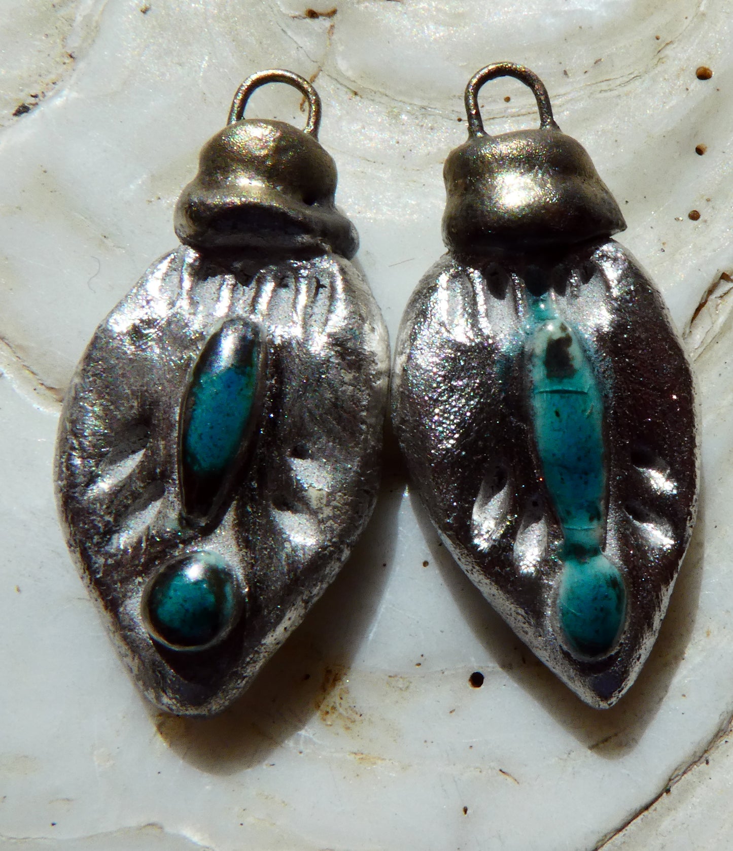 Ceramic Tuareg Inspired Bottle Charms -Oriental Blue