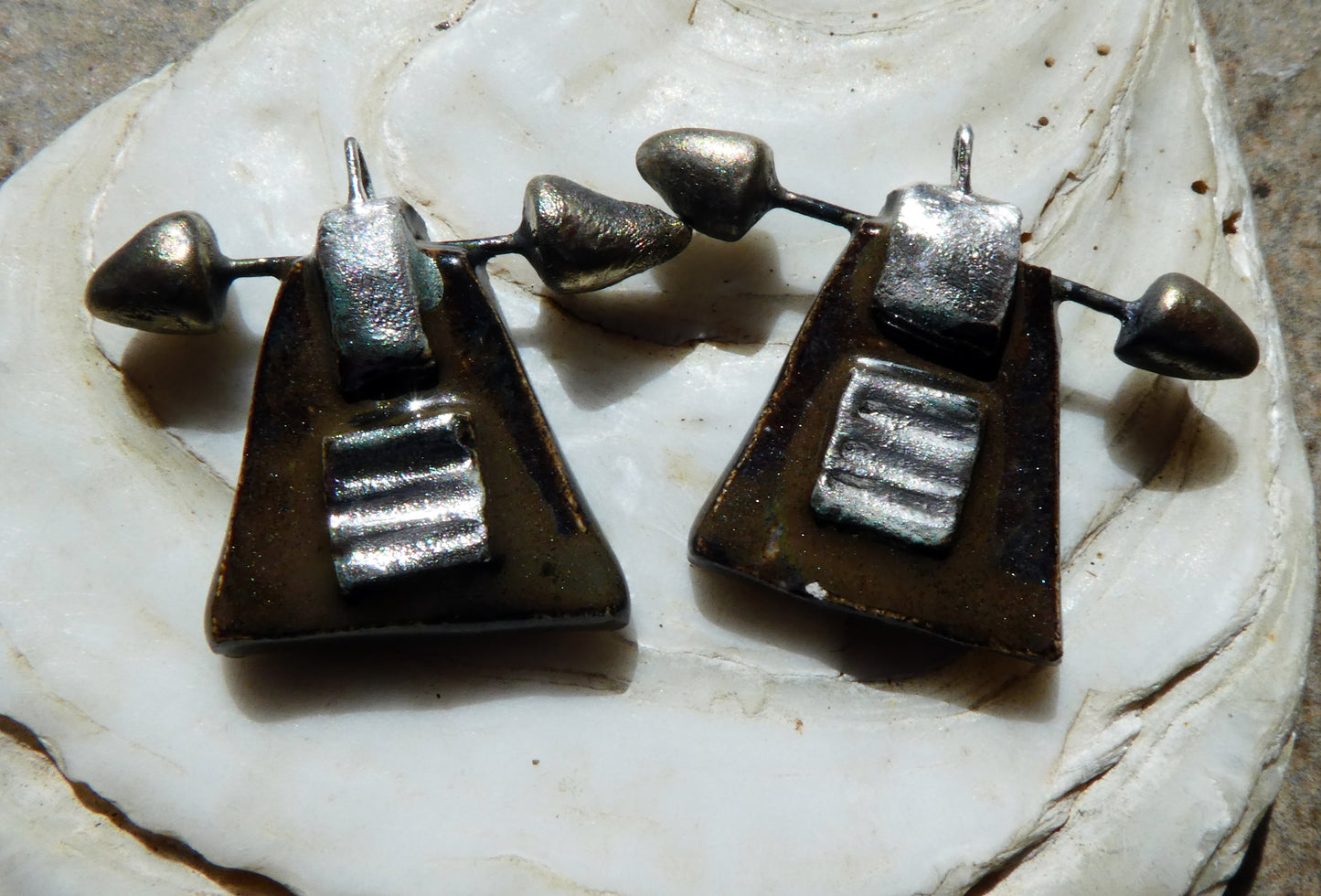 Ceramic Tuareg Inspired Speared Charms -Grotto