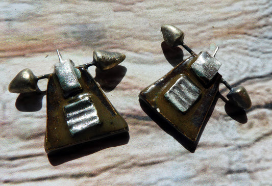 Ceramic Tuareg Inspired Speared Charms -Grotto