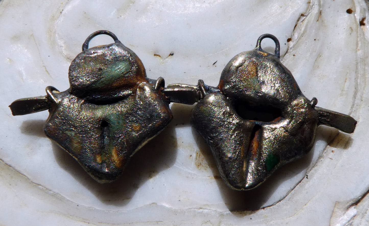 Ceramic Chunky Rustic Bronzy Charms