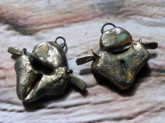 Ceramic Chunky Rustic Bronzy Charms