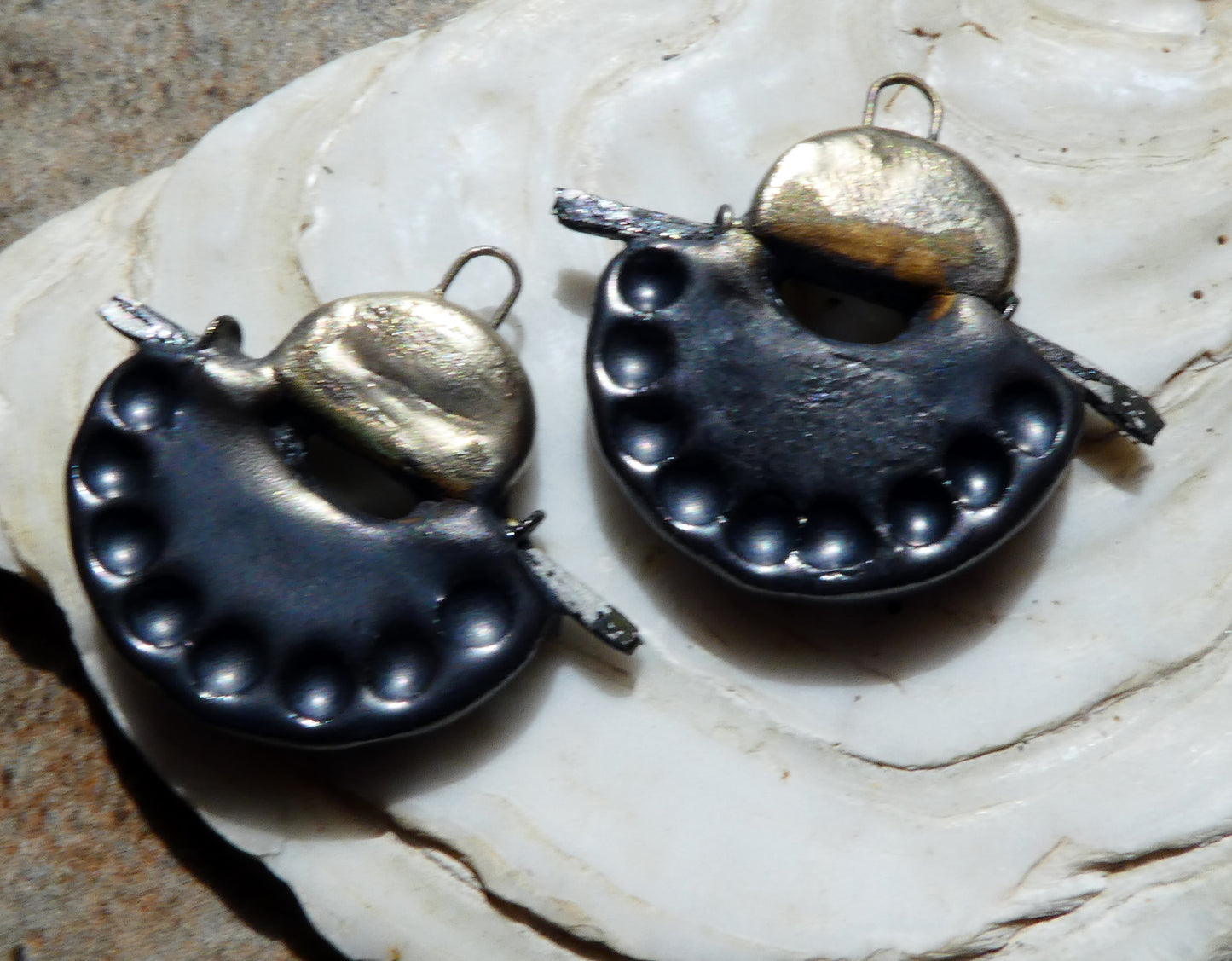 Ceramic Samurai Inspired Charms - Pewter