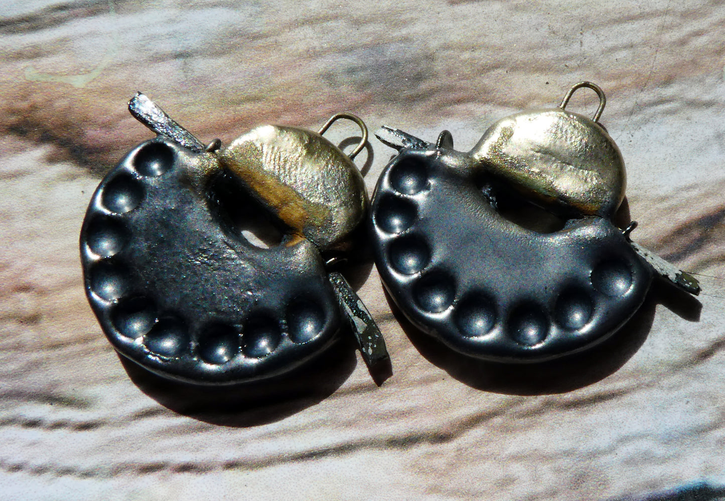 Ceramic Samurai Inspired Charms - Pewter