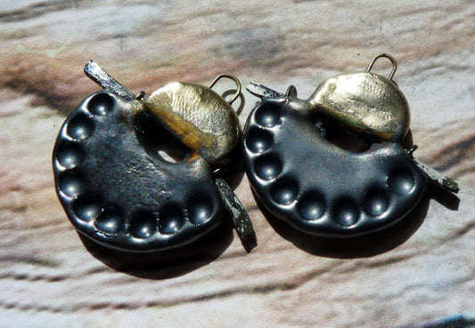 Ceramic Samurai Inspired Charms - Pewter