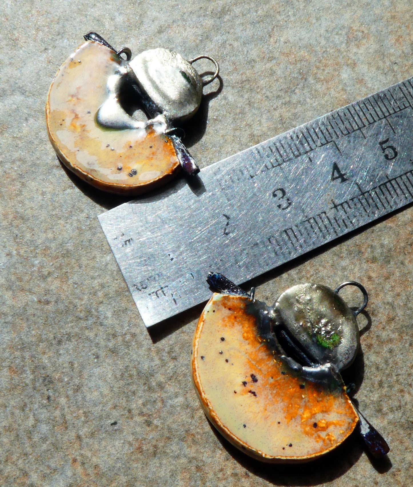 Ceramic Samurai Inspired Charms -Amber Ash