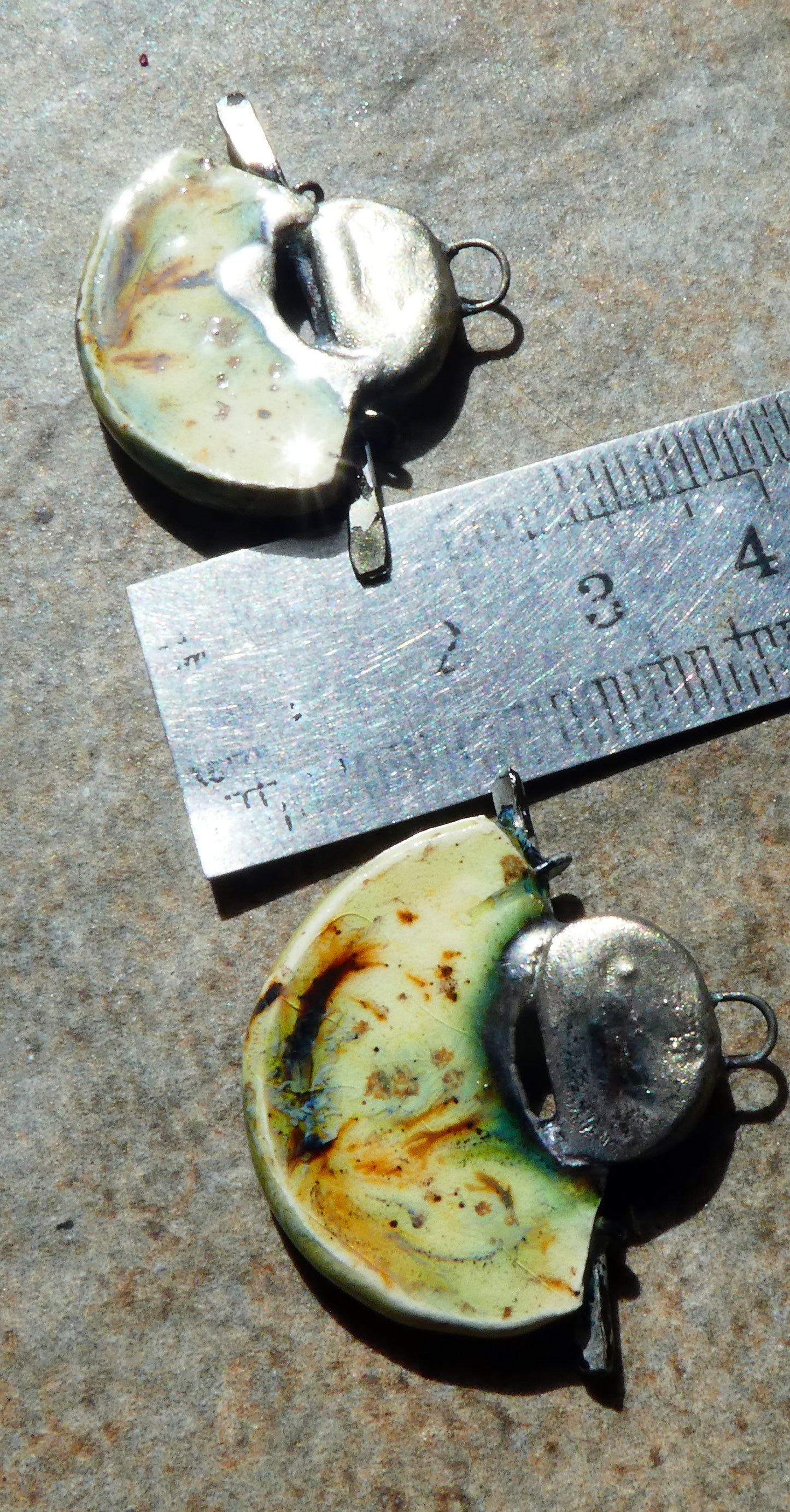 Ceramic Samurai Inspired Charms -Cappuccino Mint