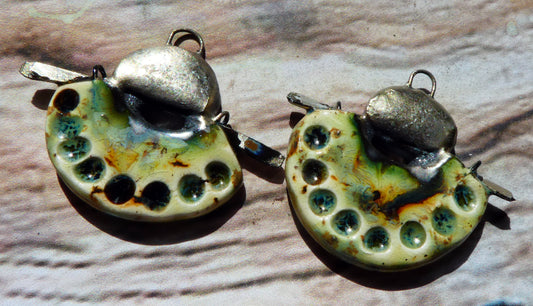 Ceramic Samurai Inspired Charms -Cappuccino Mint