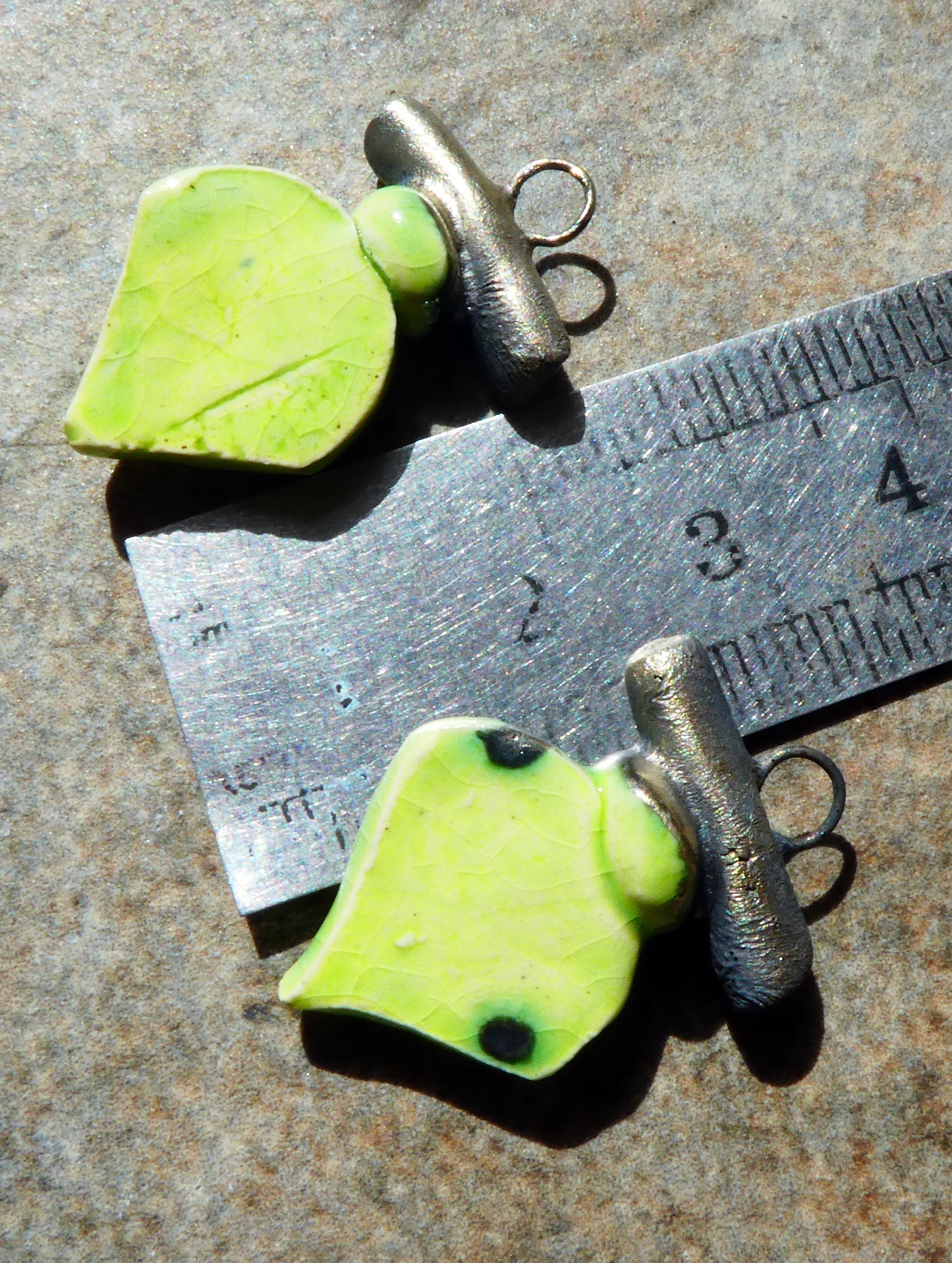 Ceramic Tuareg Inspired Charms -Lime