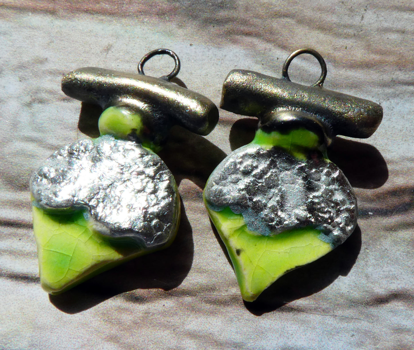 Ceramic Tuareg Inspired Charms -Lime