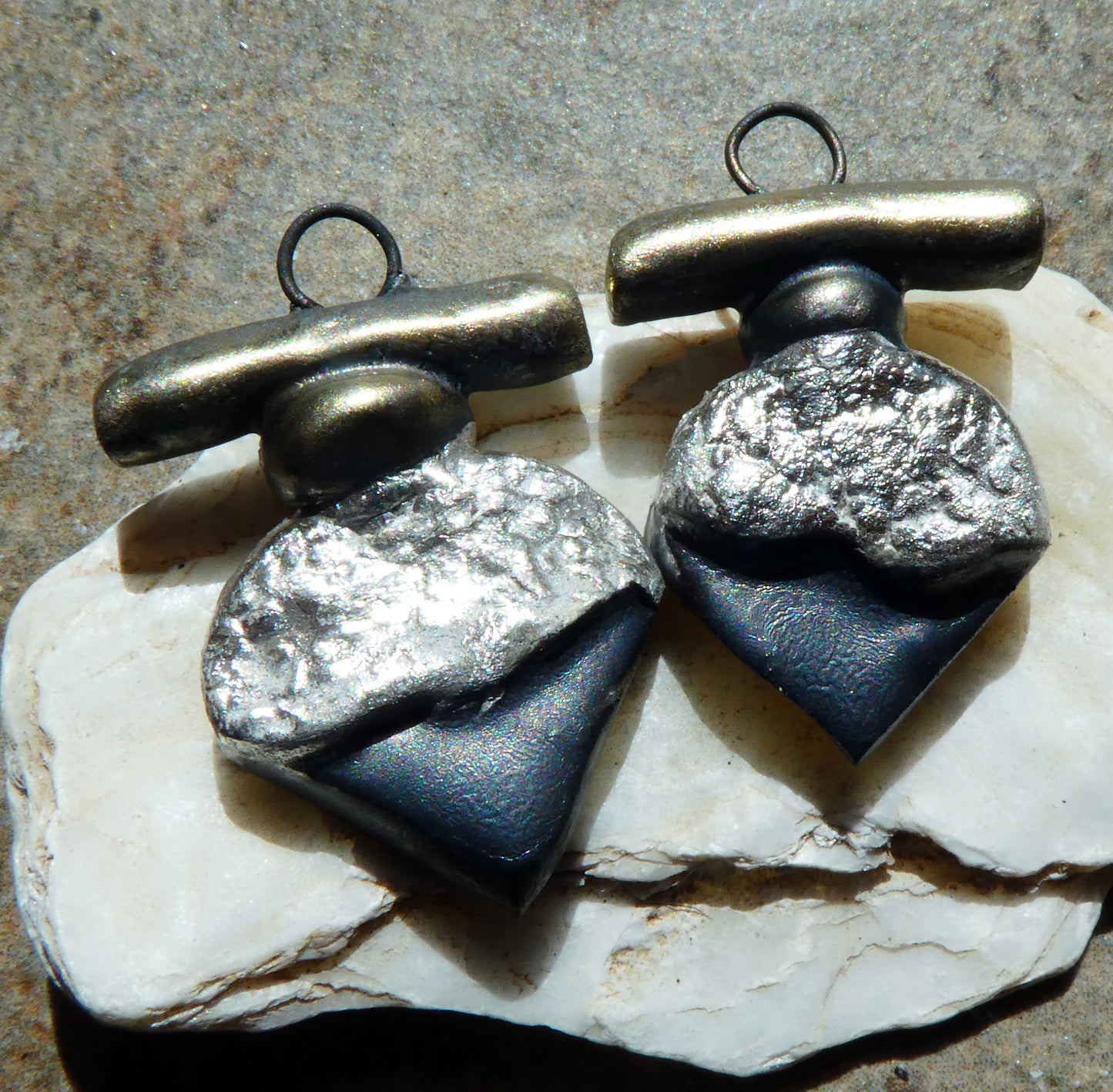 Ceramic Tuareg Inspired Charms -Pewter