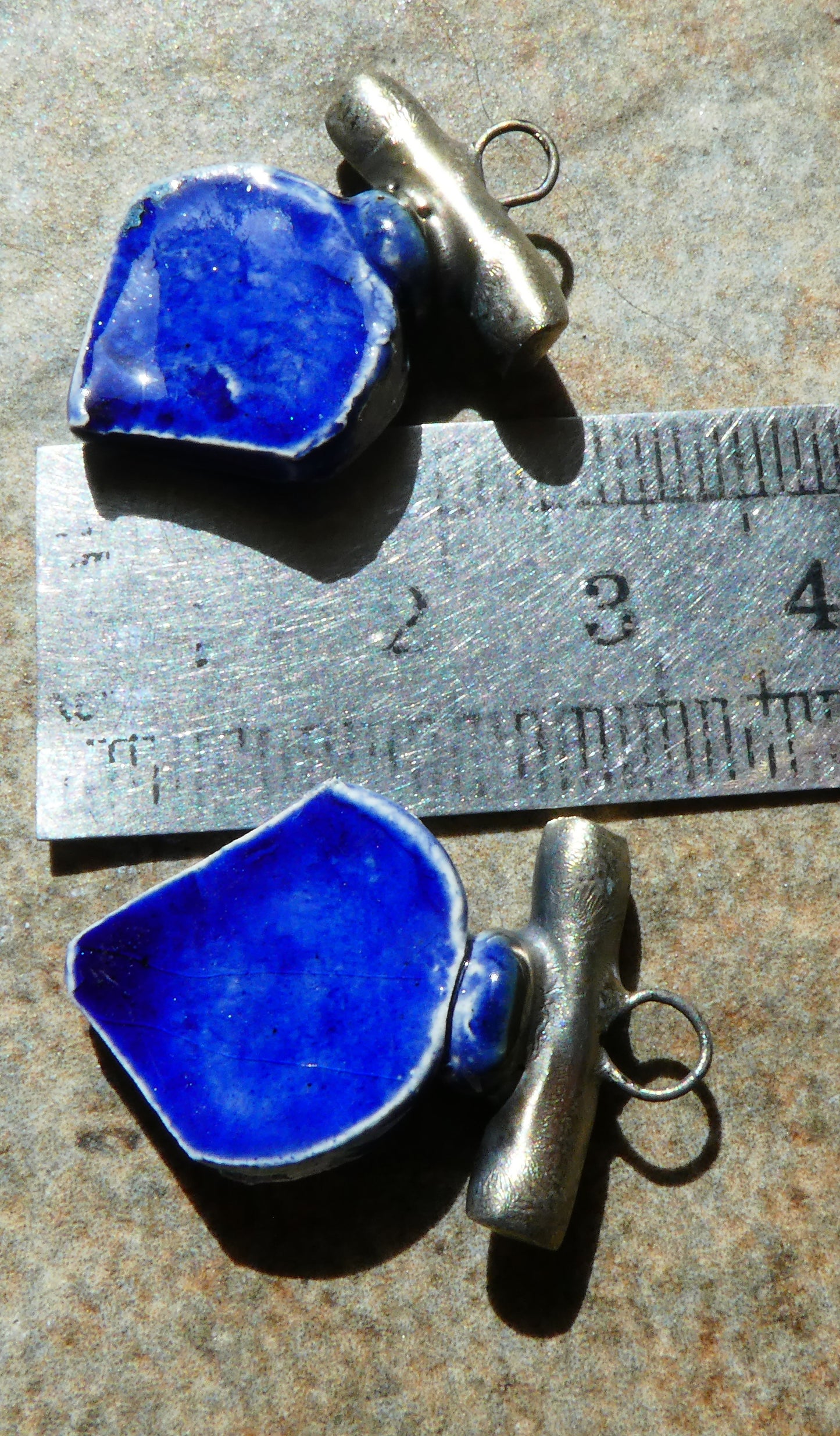 Ceramic Tuareg Inspired Charms -Mirror Blue