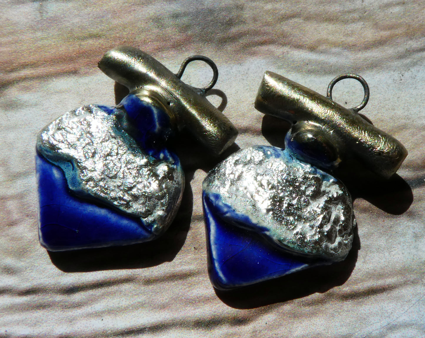 Ceramic Tuareg Inspired Charms -Mirror Blue