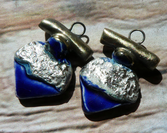 Ceramic Tuareg Inspired Charms -Mirror Blue