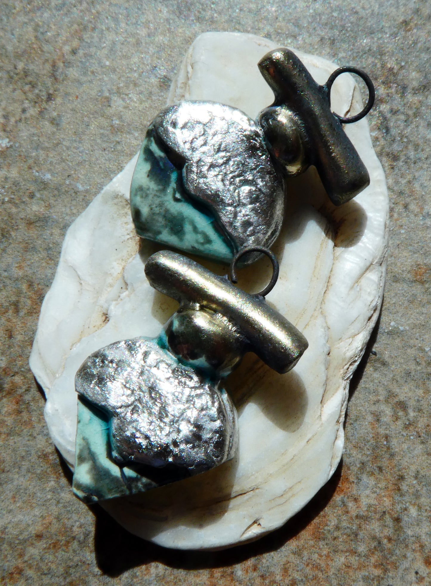 Ceramic Tuareg Inspired Charms -Mottled Topaz