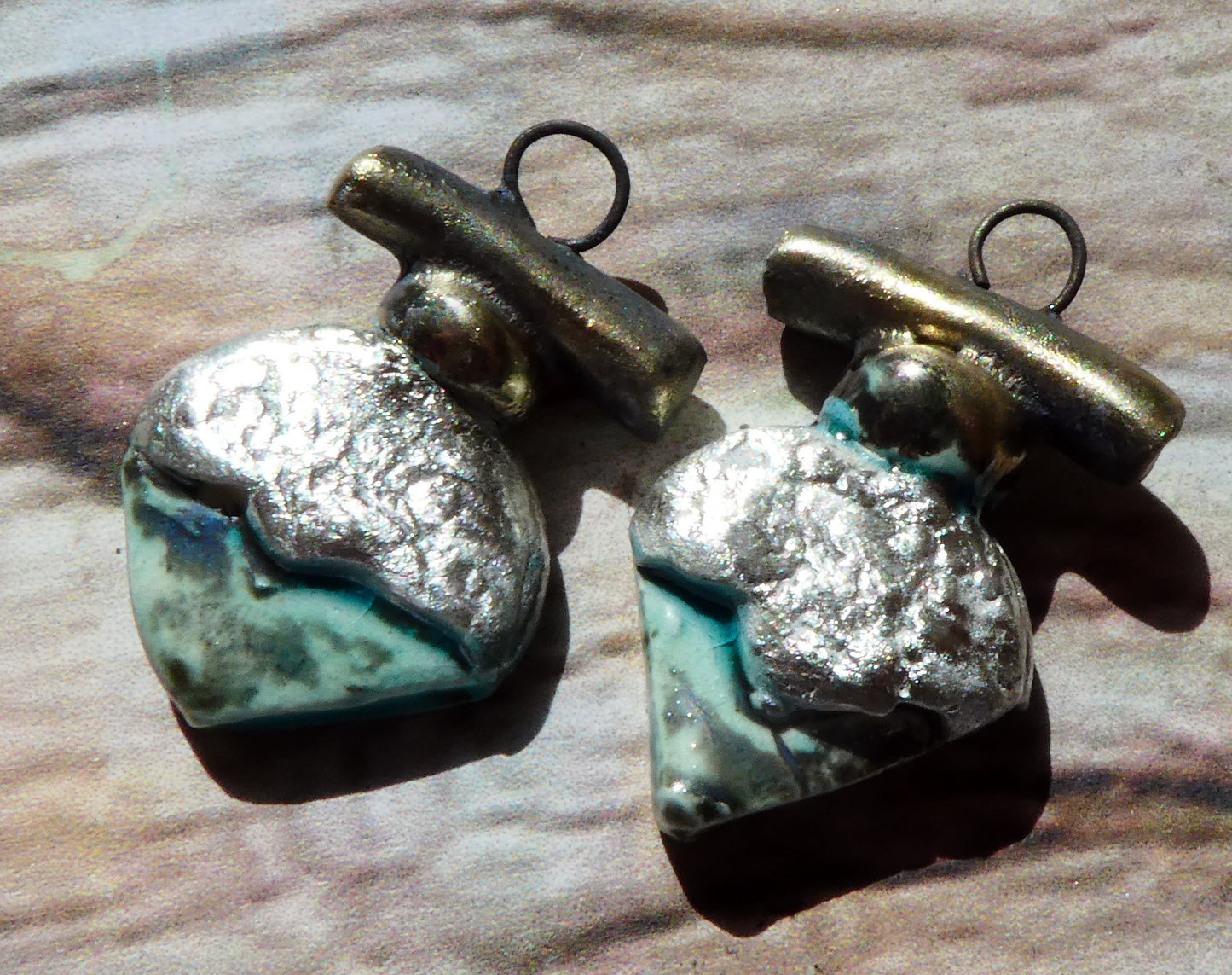 Ceramic Tuareg Inspired Charms -Mottled Topaz