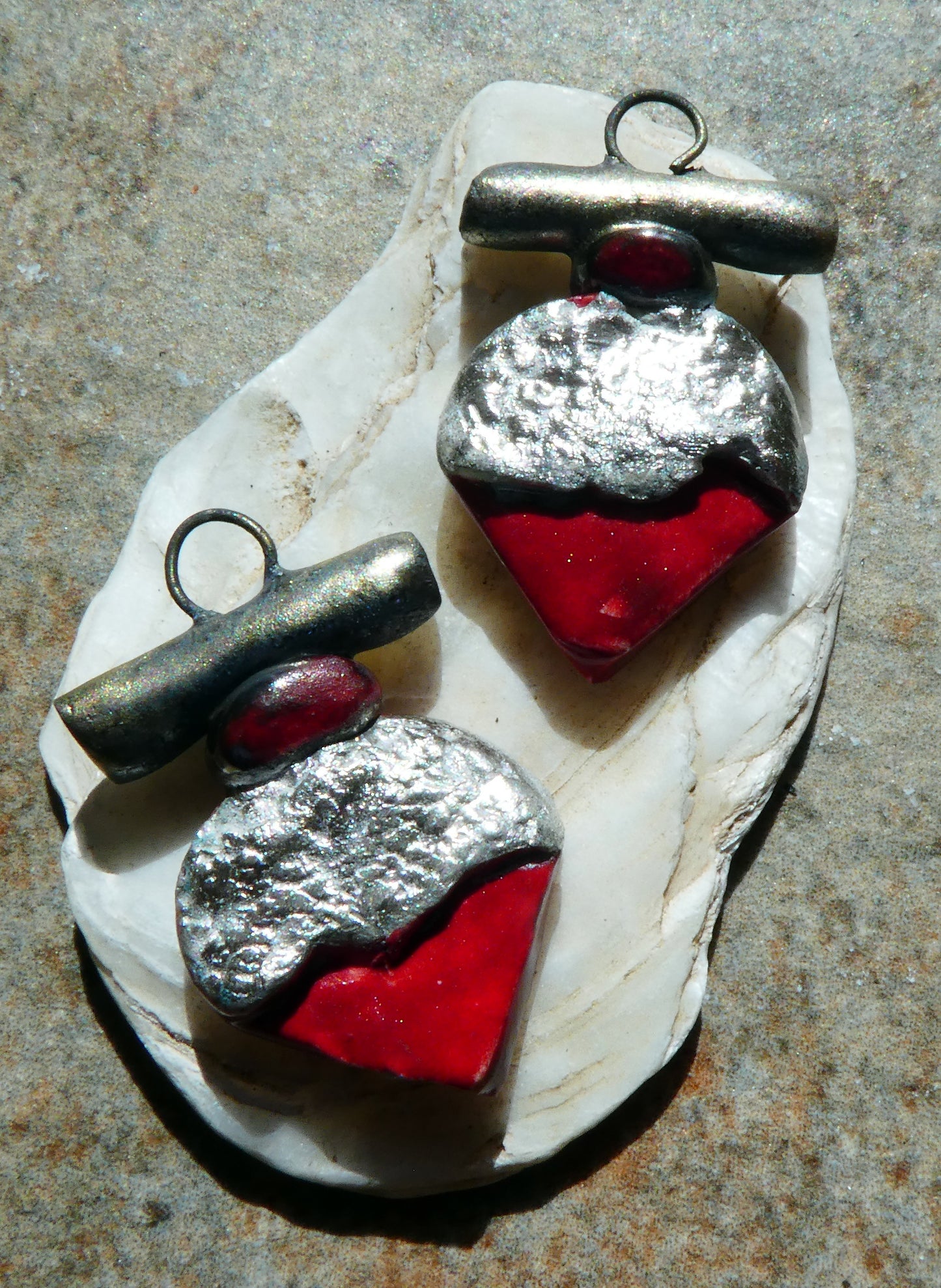 Ceramic Tuareg Inspired Charms -Red