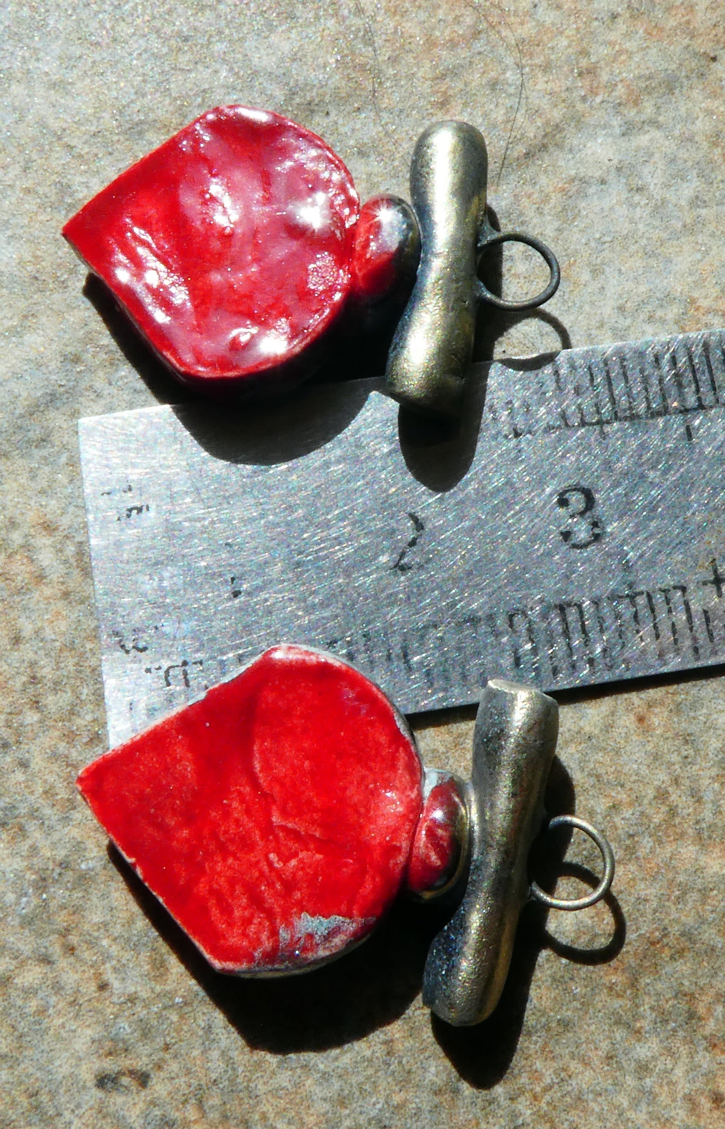 Ceramic Tuareg Inspired Charms -Red