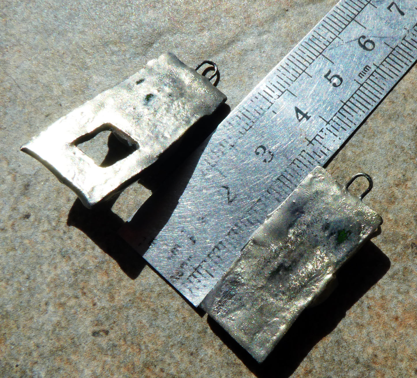 Ceramic Asymmetric Tablet Charms -Cappuccino Mint