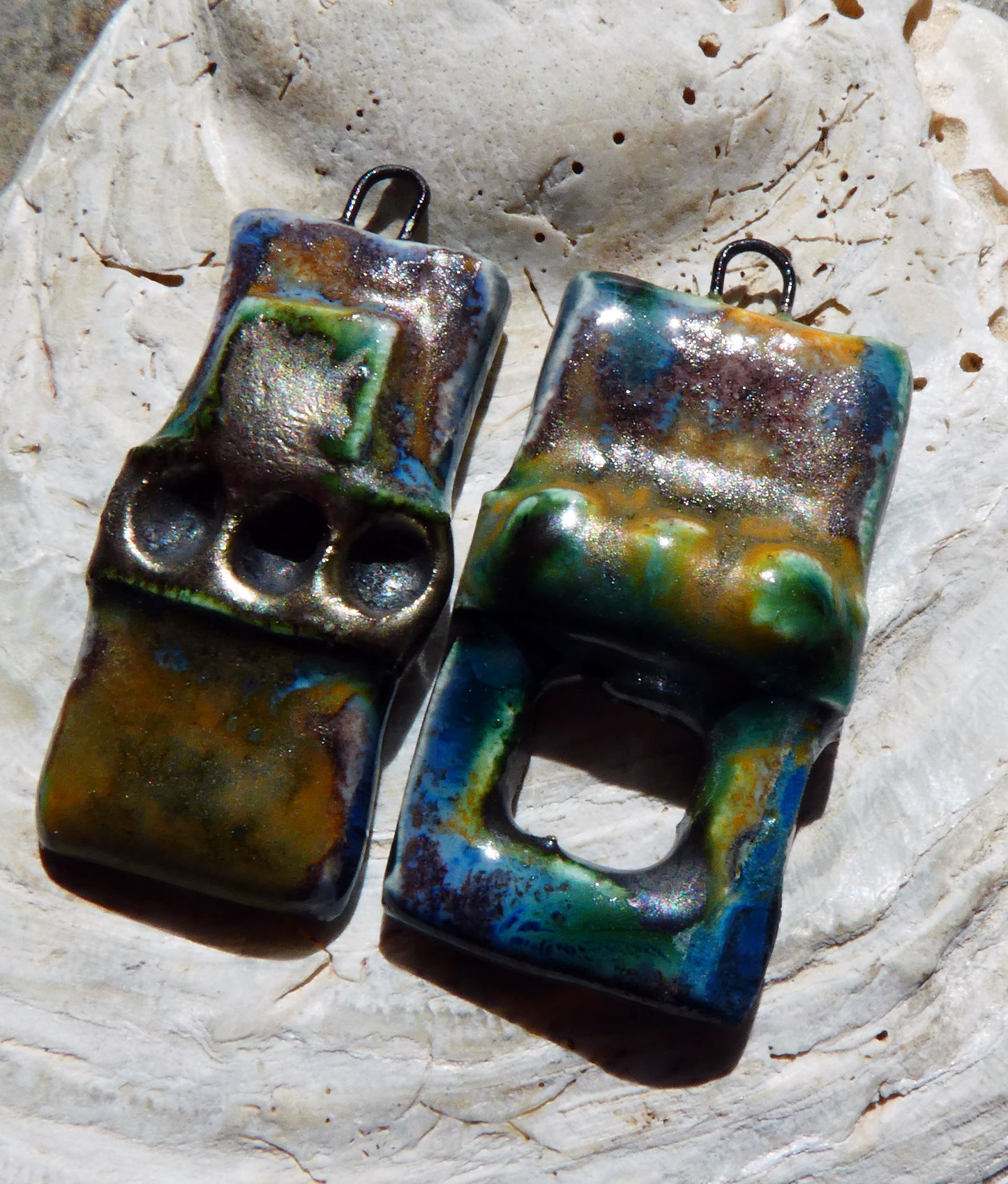 Ceramic Asymmetric Tablet Charms - Outer Space