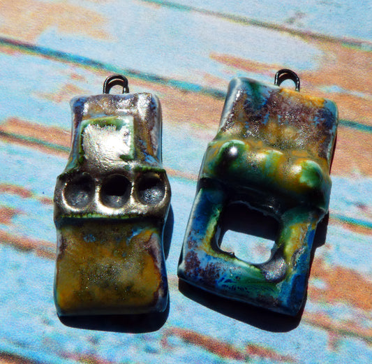 Ceramic Asymmetric Tablet Charms - Outer Space