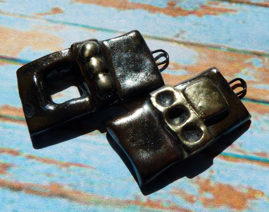 Ceramic Asymmetric Tablet Charms -Gloria