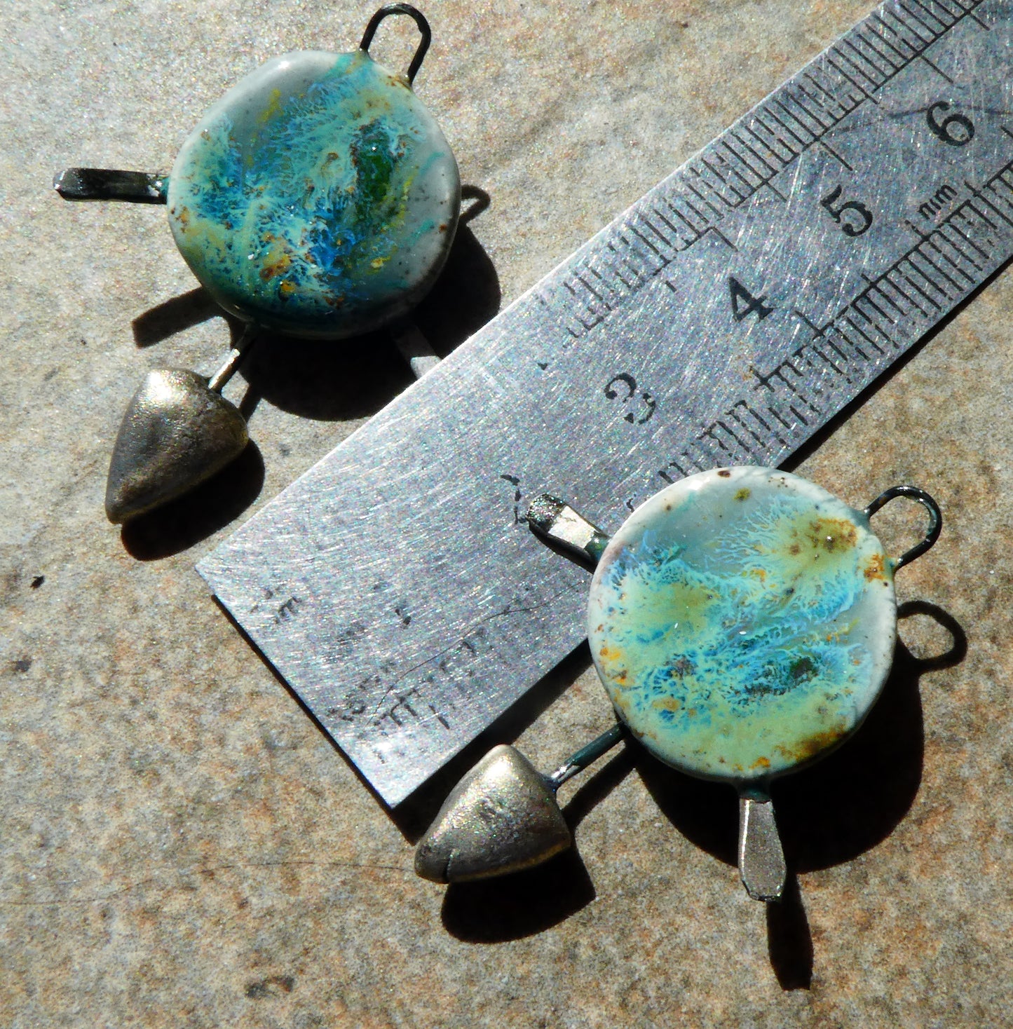 Ceramic Round Shield Charms - Mountain Moss