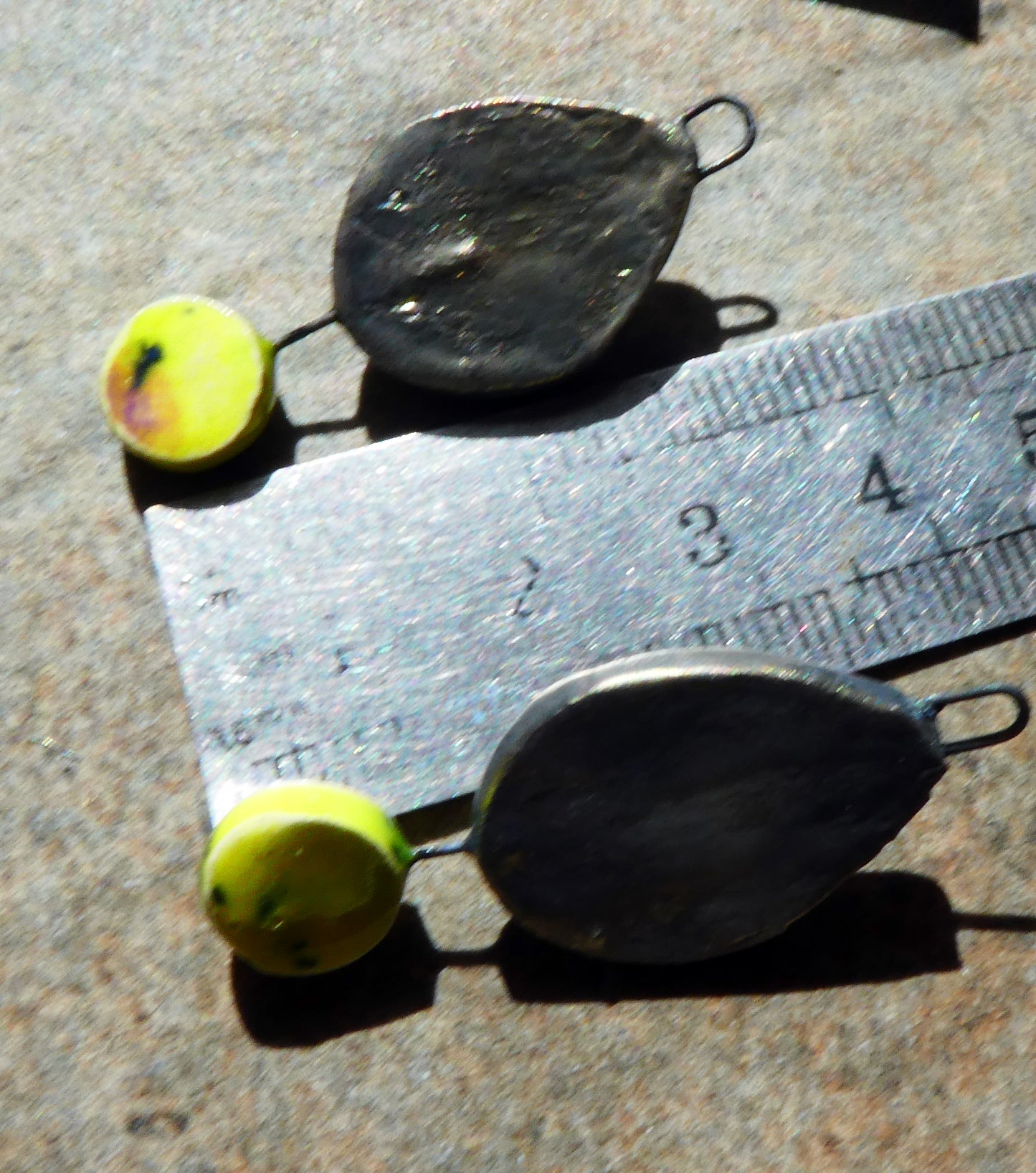 Ceramic Moulded Teardrop Dangles -Mardi Gras