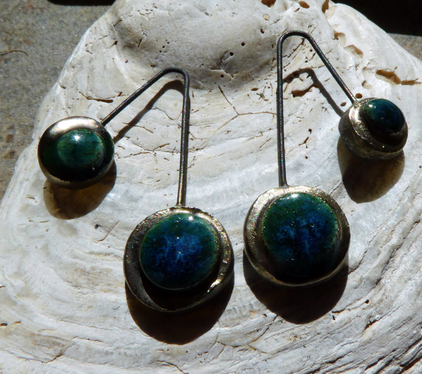 Ceramic Moulded Double Disc Dangles -Granada