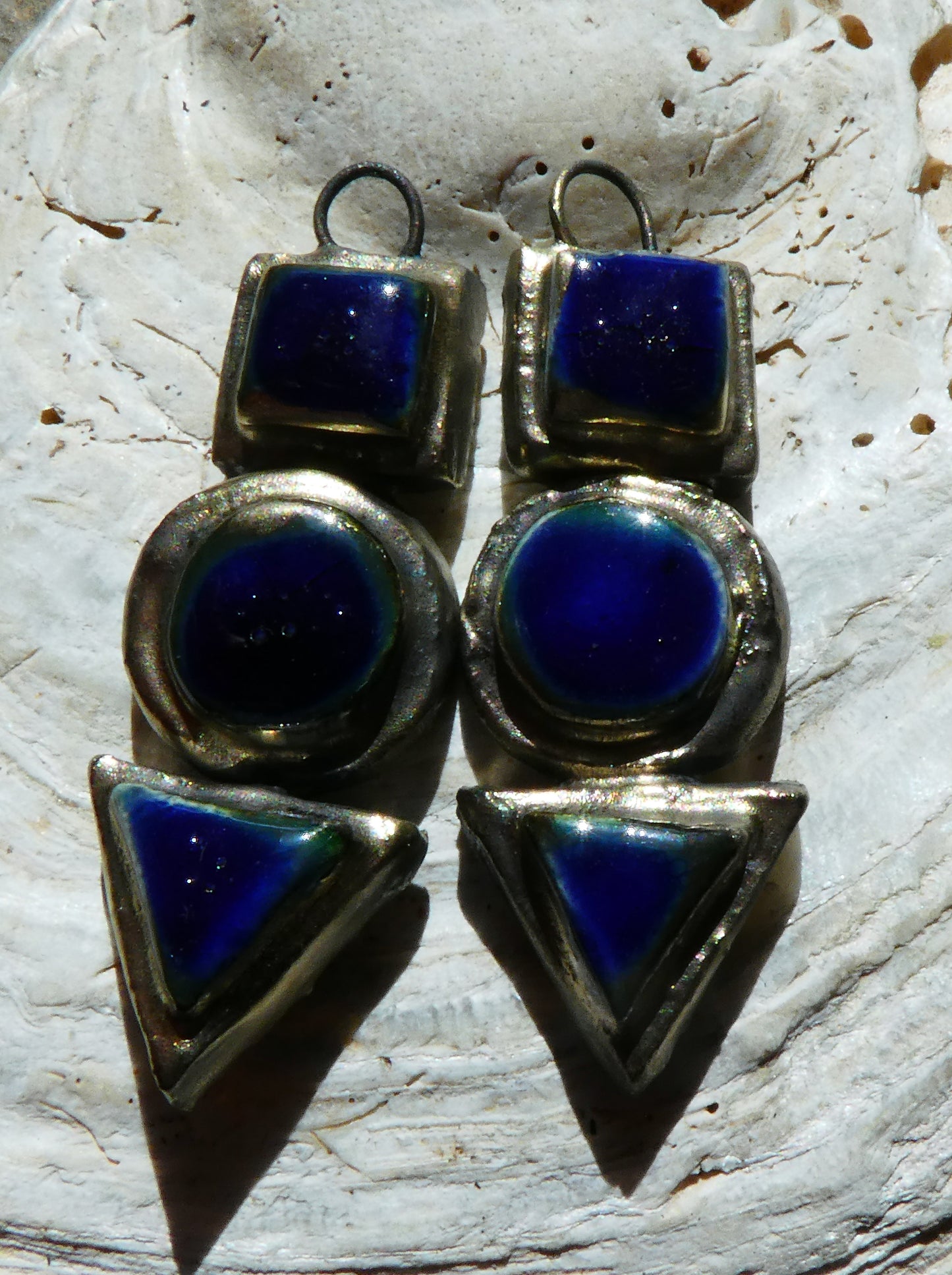 Ceramic Moulded Stack Charms - Mirror Blue