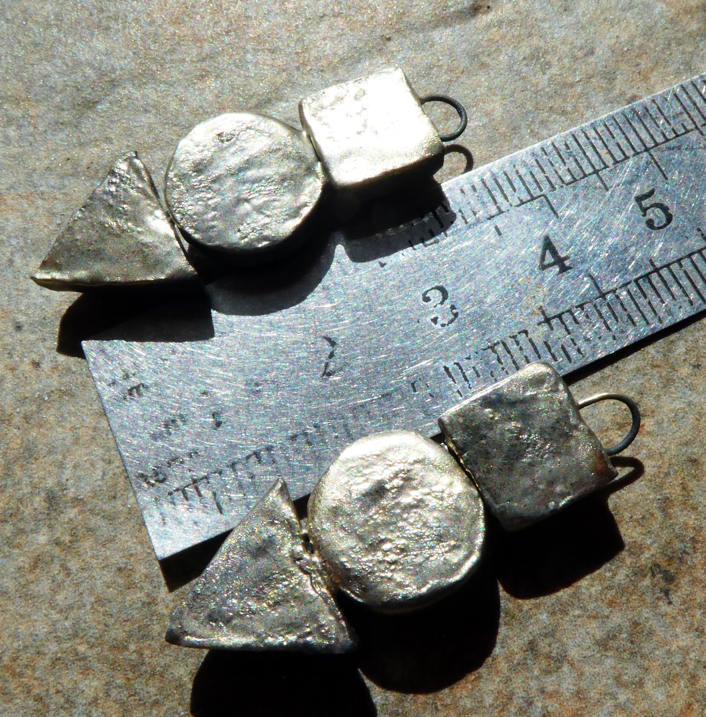 Ceramic Moulded Stack Charms - Mirror Blue