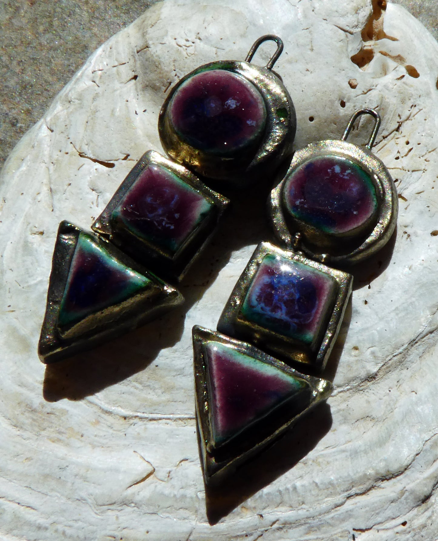 Ceramic Moulded Stack Charms - Plum Jelly