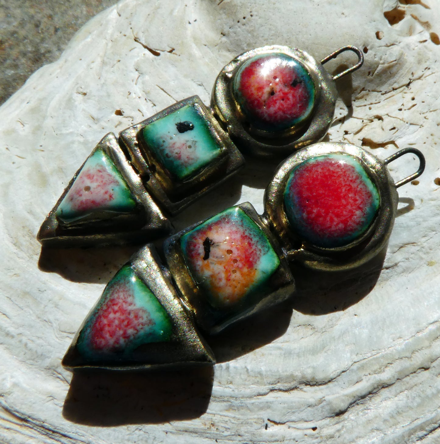 Ceramic Moulded Stack Charms - Poppy Fields