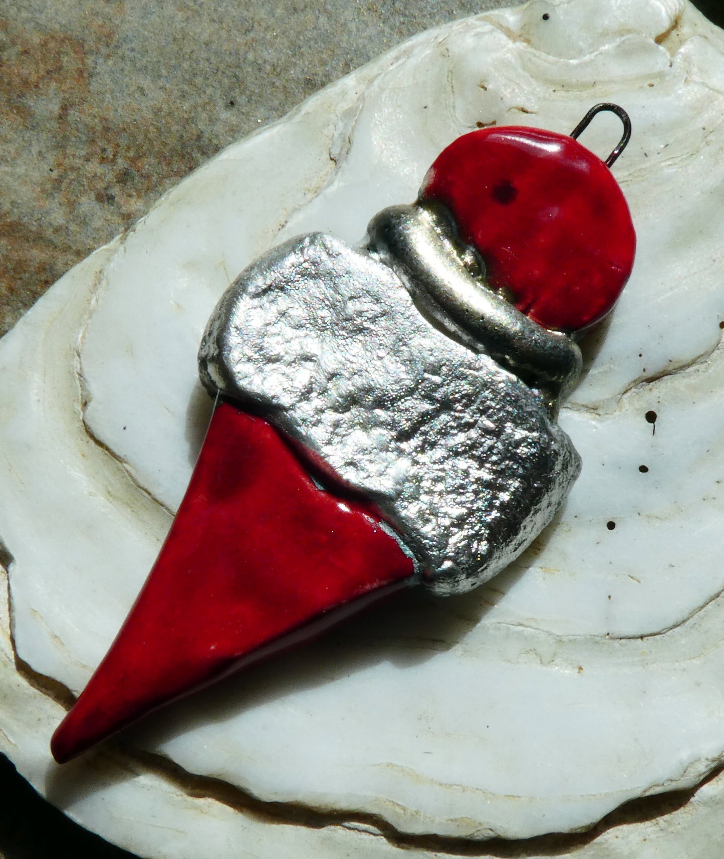 Ceramic Tuareg Inspired Wrapped Pendant