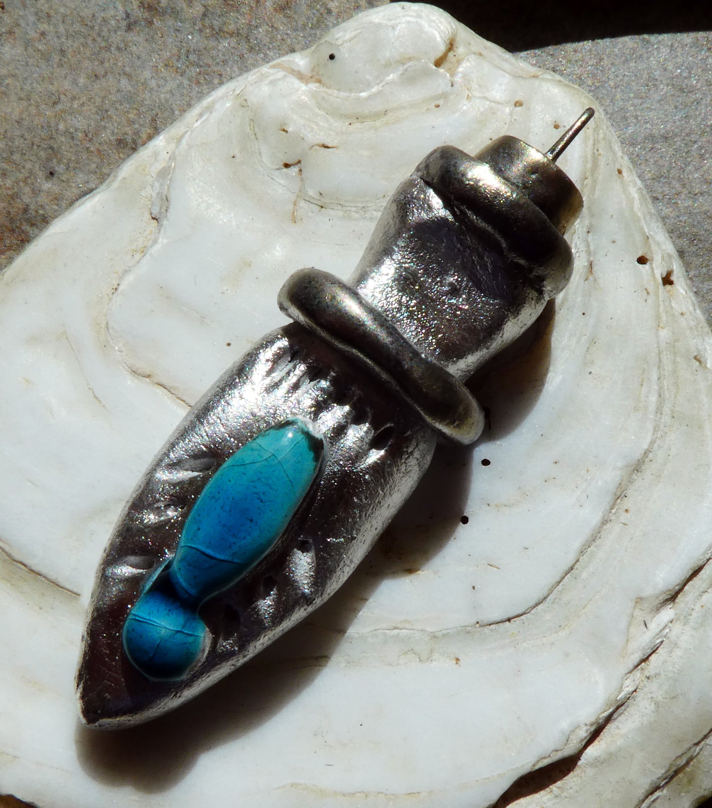 Ceramic Tuareg Inspired Bottle Pendant