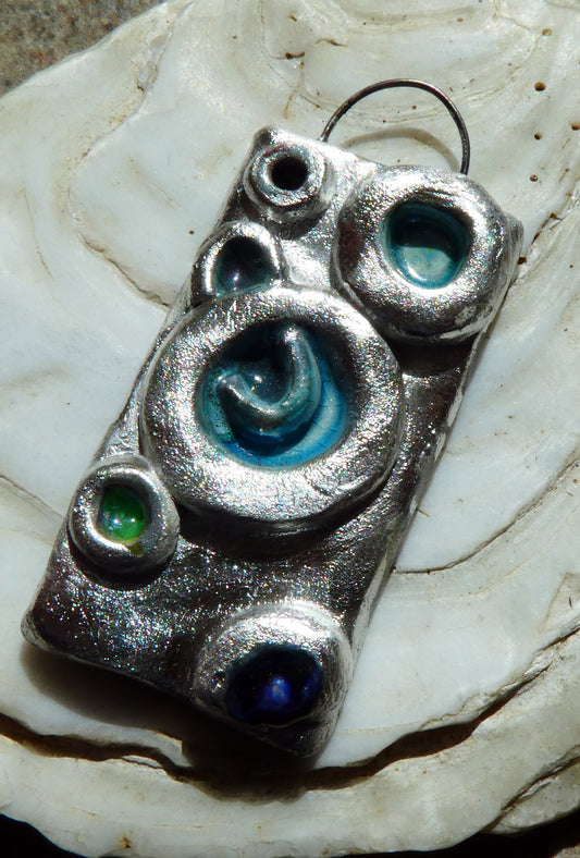 Ceramic Moulded Circles Pendant #1