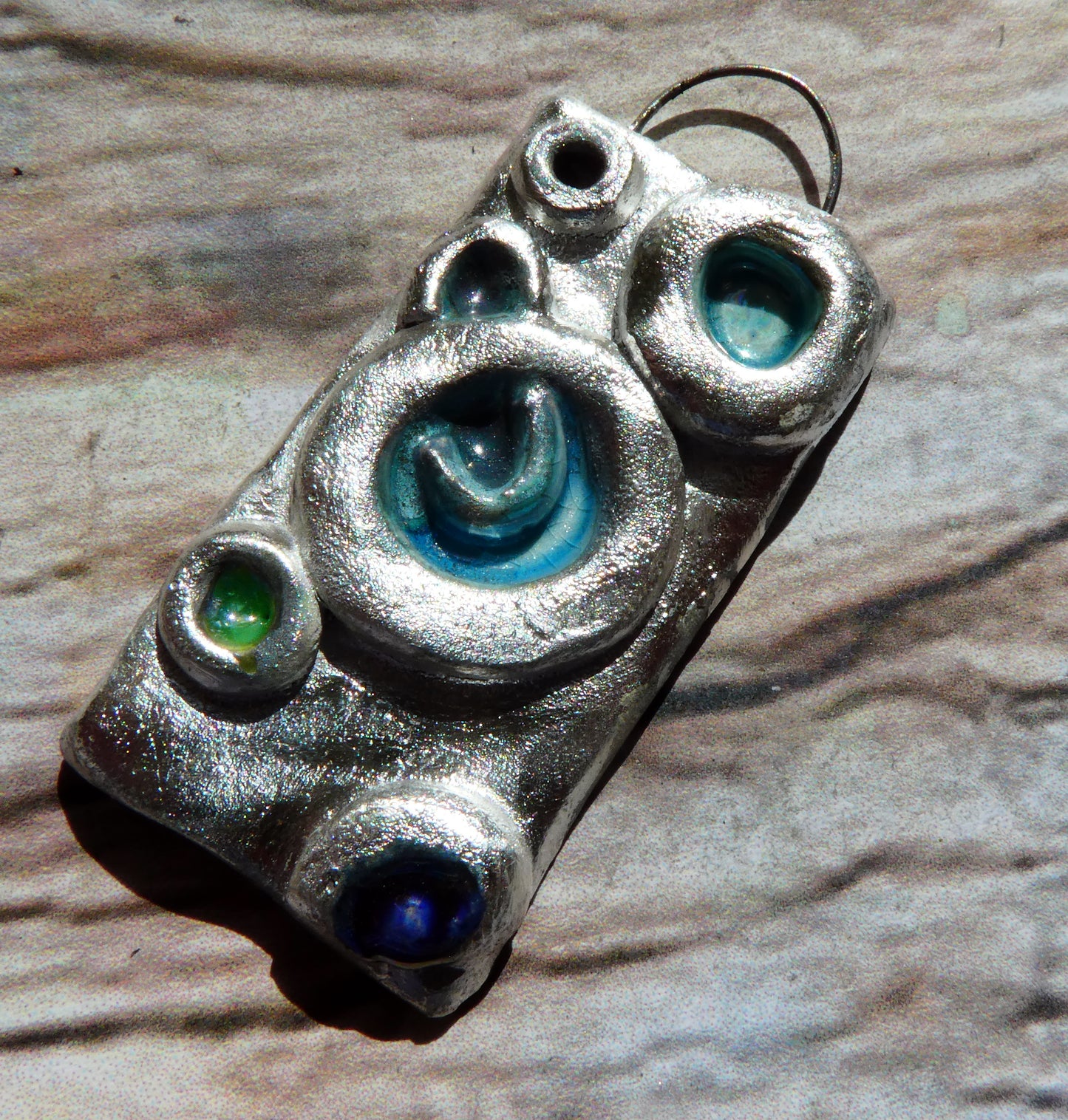 Ceramic Moulded Circles Pendant #1