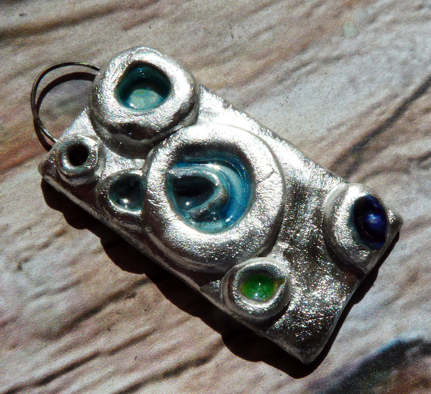 Ceramic Moulded Circles Pendant #1