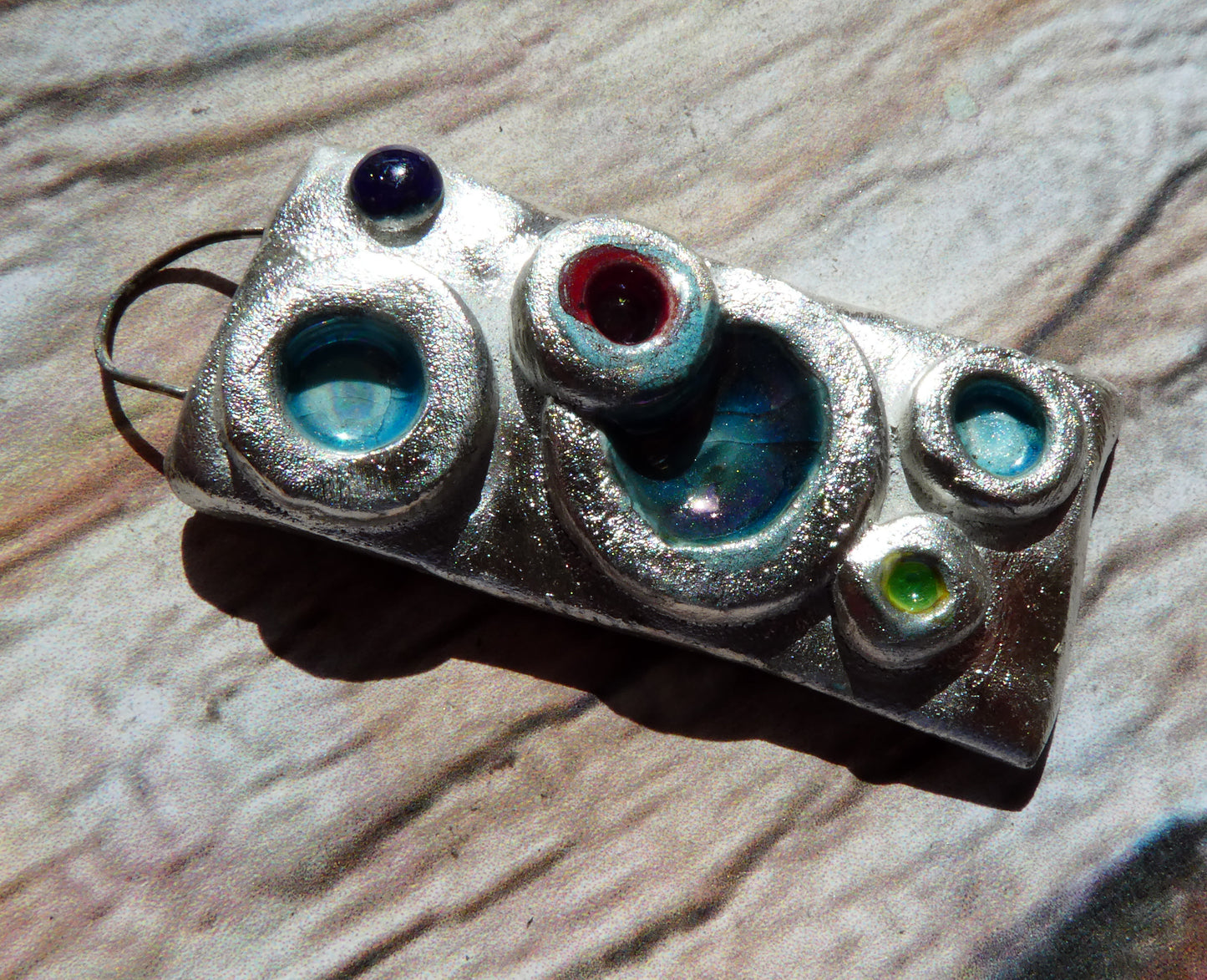 Ceramic Moulded Circles Pendant #2