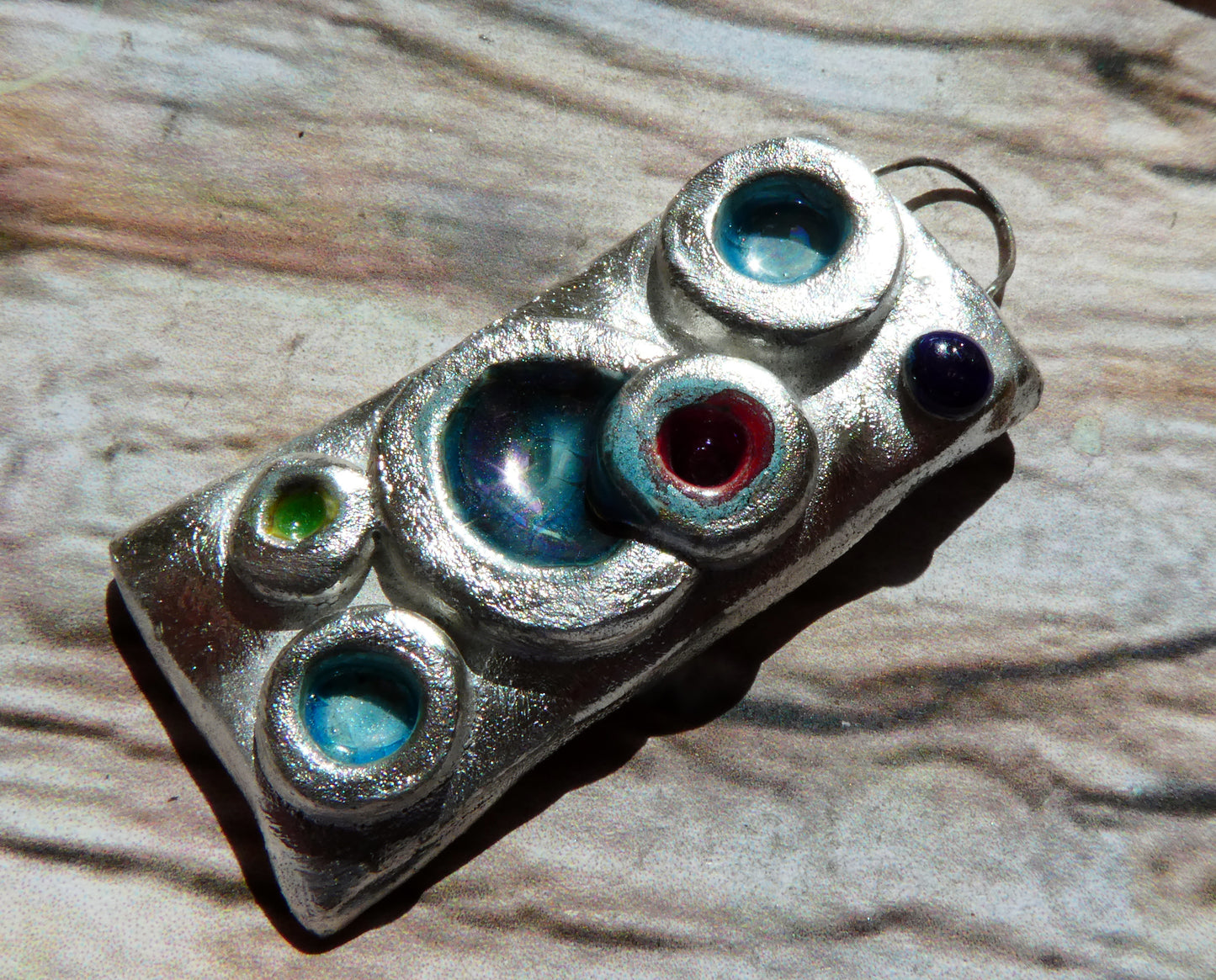 Ceramic Moulded Circles Pendant #2