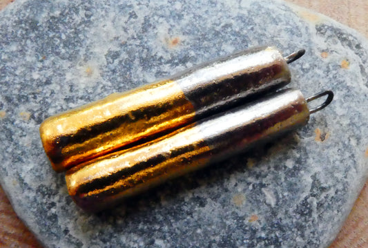 Ceramic Stick Charms - Gold and Platinum