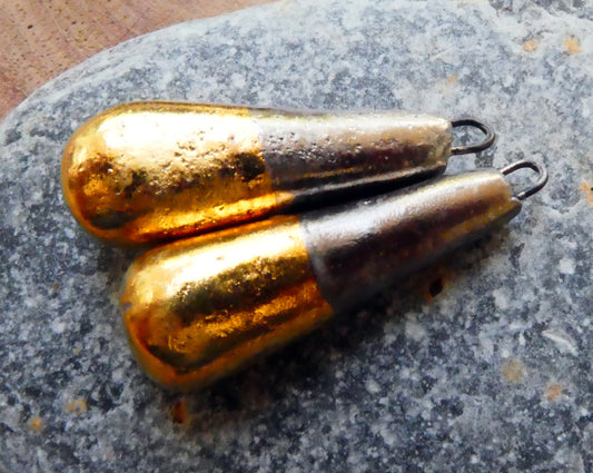 Ceramic Baton Charms -Gold and Platinum