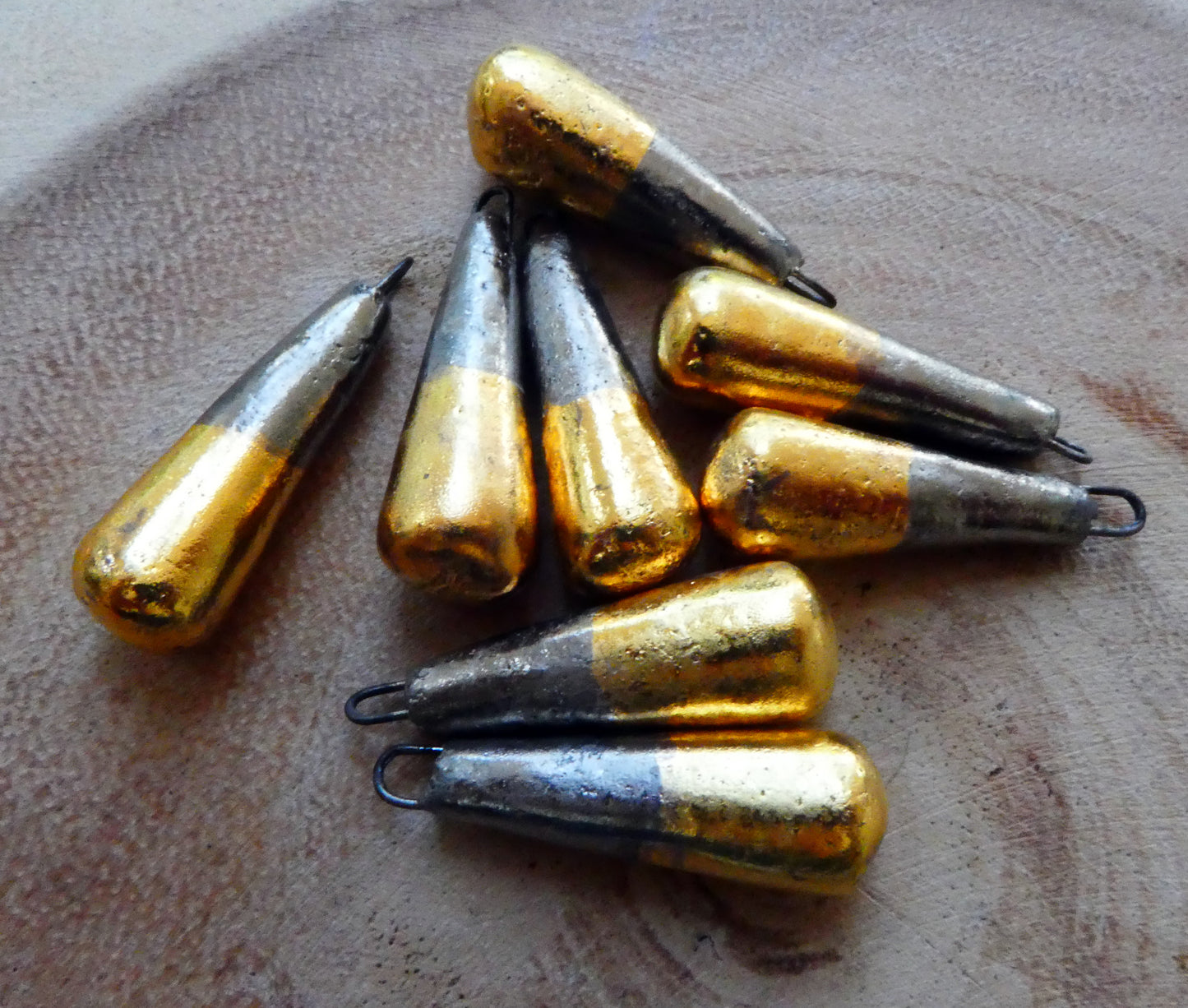 Ceramic Baton Charms -Gold and Platinum