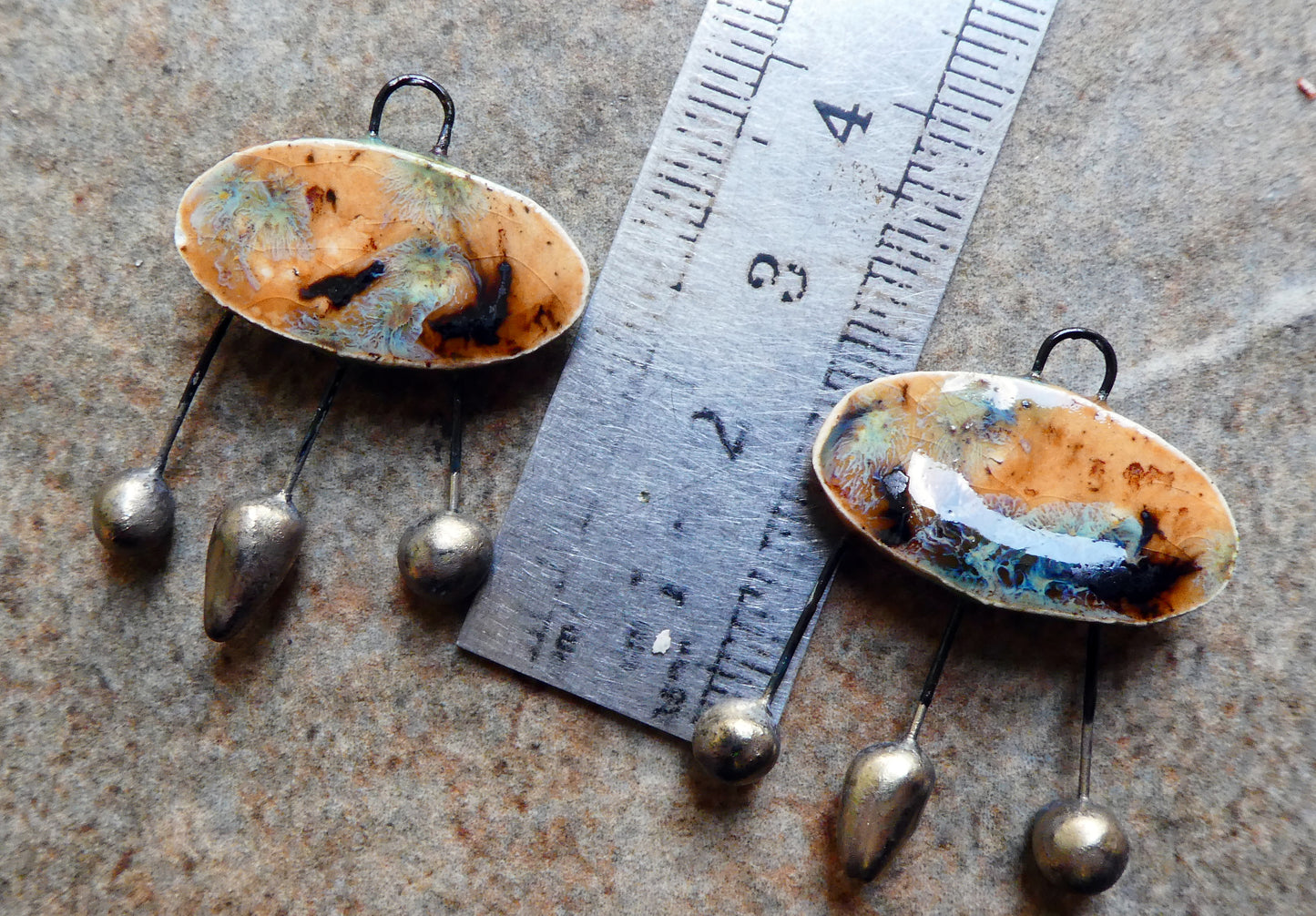 Ceramic Oval Bobbly Charms - Oriental Caramel