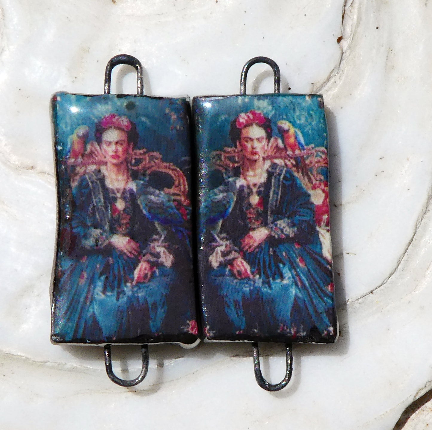 Ceramic Frida Earring Connectors - #13