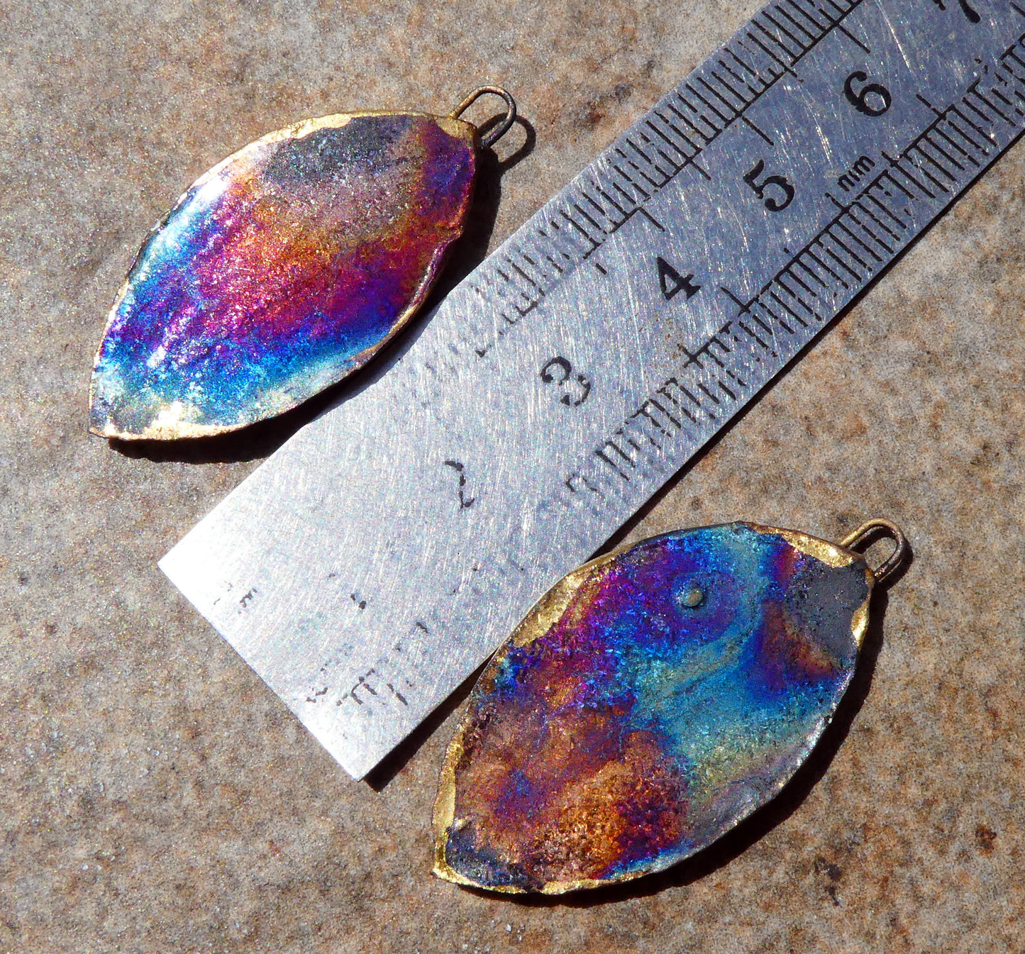 Ceramic Painted Abalone Drop Decal Earring Charms #11