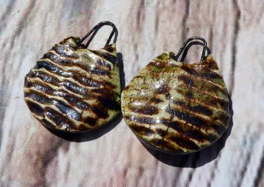 Ceramic Reed Textured Charms - Dune