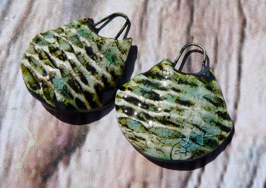 Ceramic Reed Textured Charms - Water